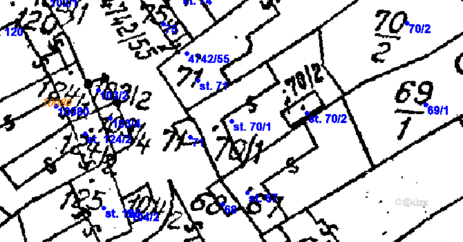 Parcela st. 70/1 v KÚ Kobylí na Moravě, Katastrální mapa