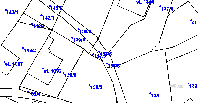 Parcela st. 137/6 v KÚ Kobylí na Moravě, Katastrální mapa