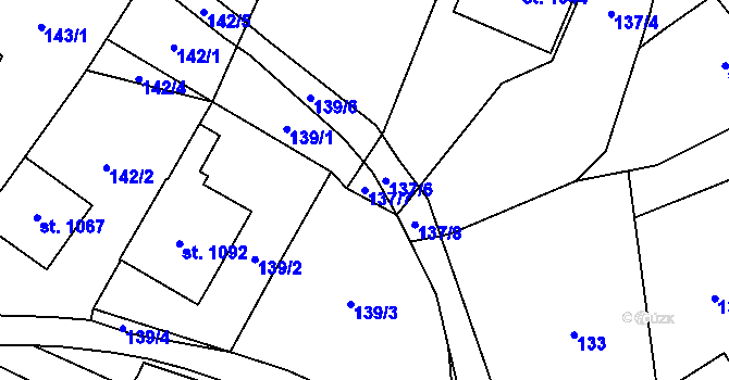 Parcela st. 137/7 v KÚ Kobylí na Moravě, Katastrální mapa