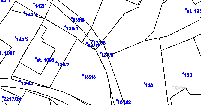 Parcela st. 137/8 v KÚ Kobylí na Moravě, Katastrální mapa
