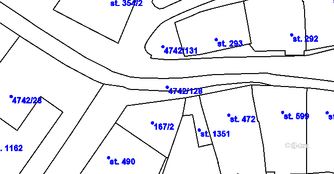 Parcela st. 4742/128 v KÚ Kobylí na Moravě, Katastrální mapa