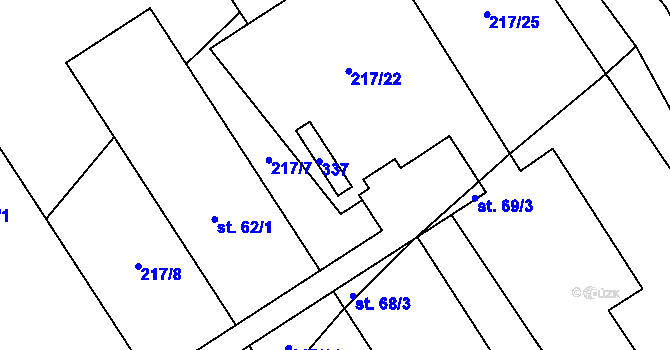 Parcela st. 61 v KÚ Kobylnice, Katastrální mapa