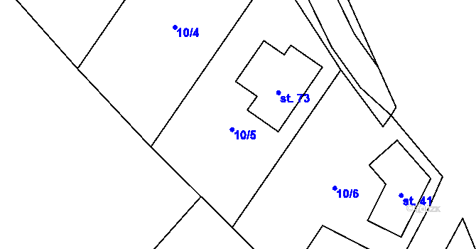 Parcela st. 10/5 v KÚ Kobylnice, Katastrální mapa