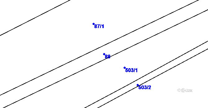 Parcela st. 88 v KÚ Kobylnice, Katastrální mapa