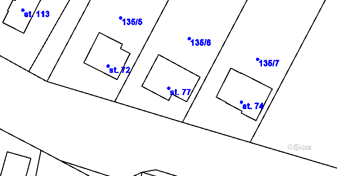 Parcela st. 77 v KÚ Kobylnice, Katastrální mapa