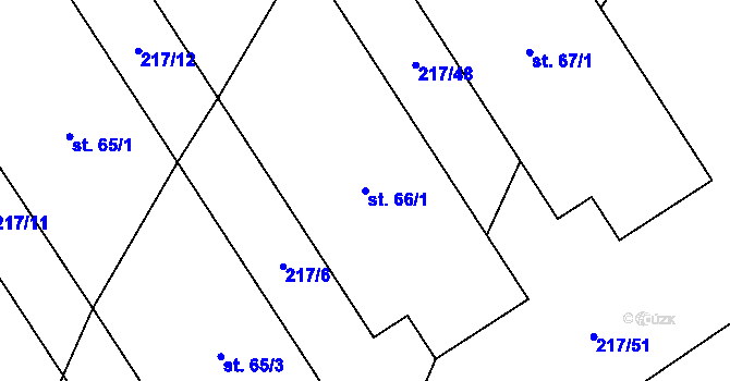 Parcela st. 66/1 v KÚ Kobylnice, Katastrální mapa