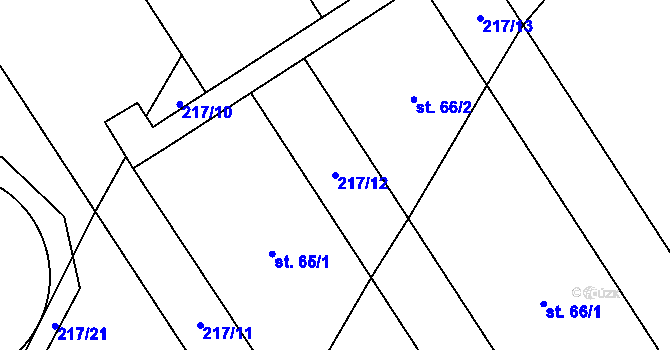 Parcela st. 217/12 v KÚ Kobylnice, Katastrální mapa