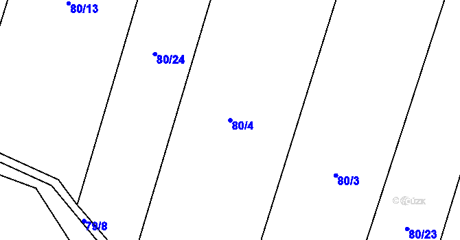 Parcela st. 80/4 v KÚ Kobylnice, Katastrální mapa