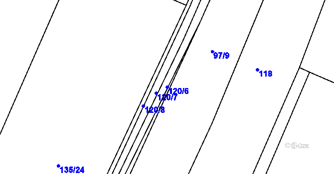 Parcela st. 120/6 v KÚ Kobylnice, Katastrální mapa