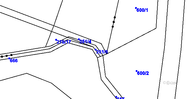 Parcela st. 251/6 v KÚ Kobylnice, Katastrální mapa