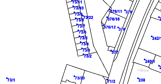 Parcela st. 73/4 v KÚ Kobylnice u Brna, Katastrální mapa