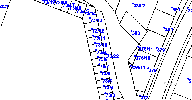 Parcela st. 73/9 v KÚ Kobylnice u Brna, Katastrální mapa