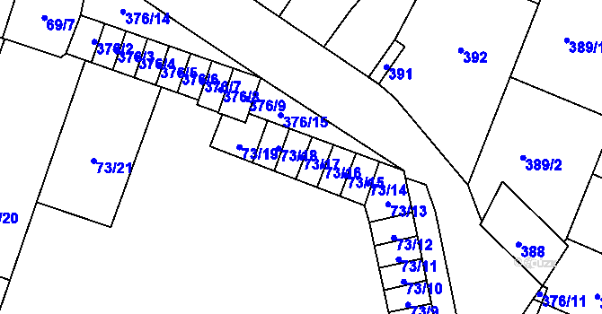 Parcela st. 73/17 v KÚ Kobylnice u Brna, Katastrální mapa