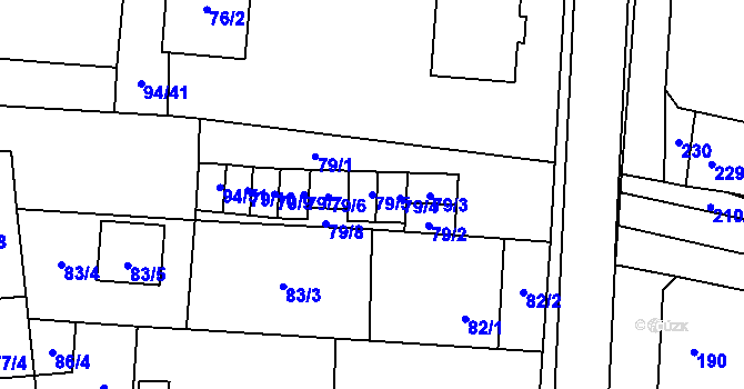 Parcela st. 79/5 v KÚ Kobylnice u Brna, Katastrální mapa