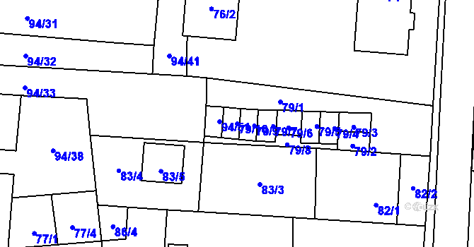 Parcela st. 79/10 v KÚ Kobylnice u Brna, Katastrální mapa