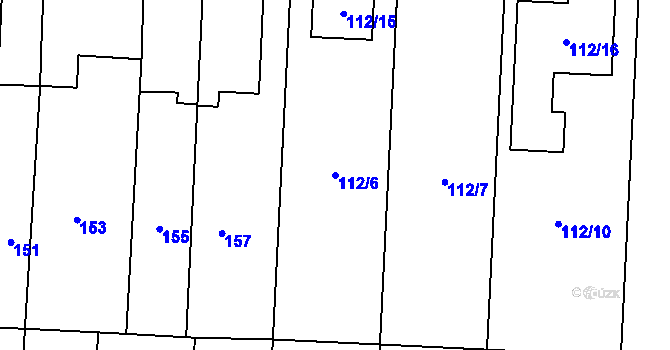 Parcela st. 112/6 v KÚ Kobylnice u Brna, Katastrální mapa