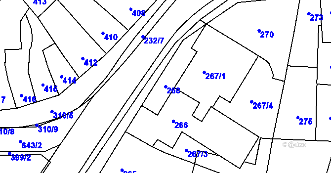 Parcela st. 268 v KÚ Kobylnice u Brna, Katastrální mapa
