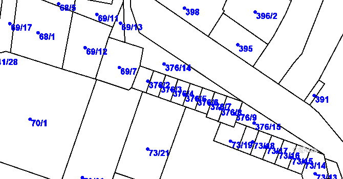 Parcela st. 376/4 v KÚ Kobylnice u Brna, Katastrální mapa