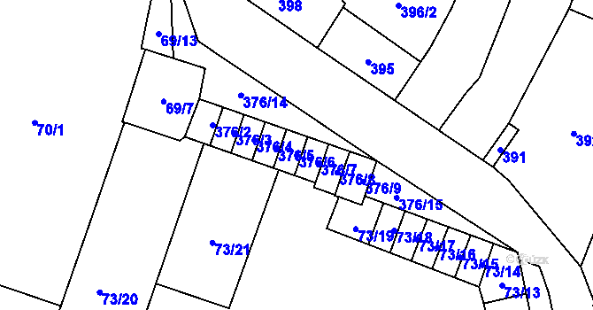 Parcela st. 376/6 v KÚ Kobylnice u Brna, Katastrální mapa