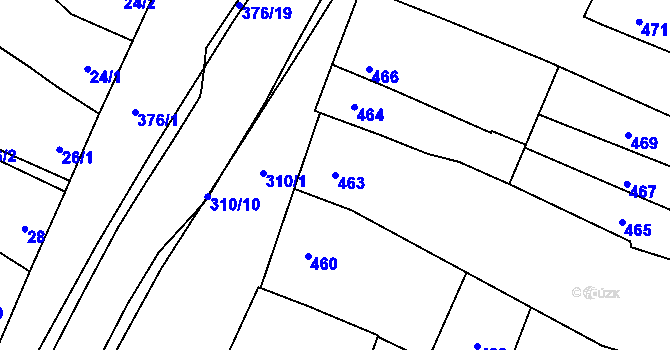 Parcela st. 463 v KÚ Kobylnice u Brna, Katastrální mapa