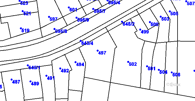 Parcela st. 497 v KÚ Kobylnice u Brna, Katastrální mapa