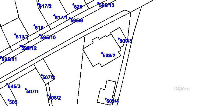 Parcela st. 509/2 v KÚ Kobylnice u Brna, Katastrální mapa