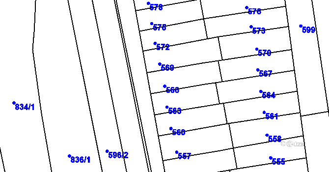 Parcela st. 566 v KÚ Kobylnice u Brna, Katastrální mapa