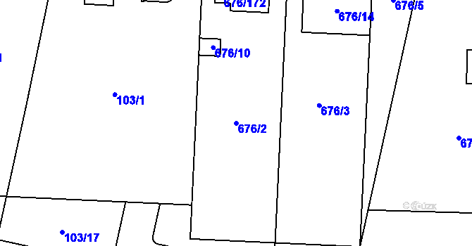 Parcela st. 676/2 v KÚ Kobylnice u Brna, Katastrální mapa