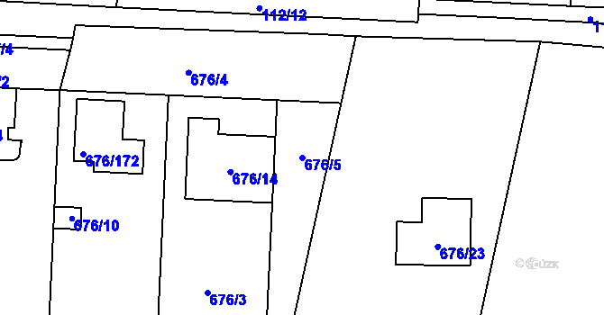 Parcela st. 676/5 v KÚ Kobylnice u Brna, Katastrální mapa