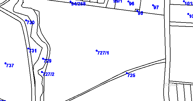 Parcela st. 727/1 v KÚ Kobylnice u Brna, Katastrální mapa