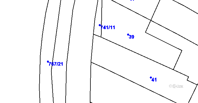 Parcela st. 741/12 v KÚ Kobylnice u Brna, Katastrální mapa