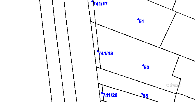 Parcela st. 741/18 v KÚ Kobylnice u Brna, Katastrální mapa