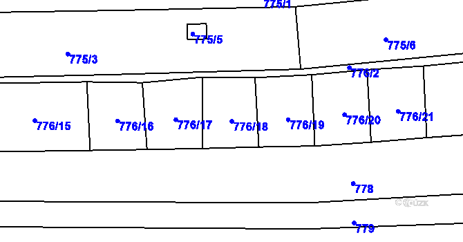 Parcela st. 776/18 v KÚ Kobylnice u Brna, Katastrální mapa