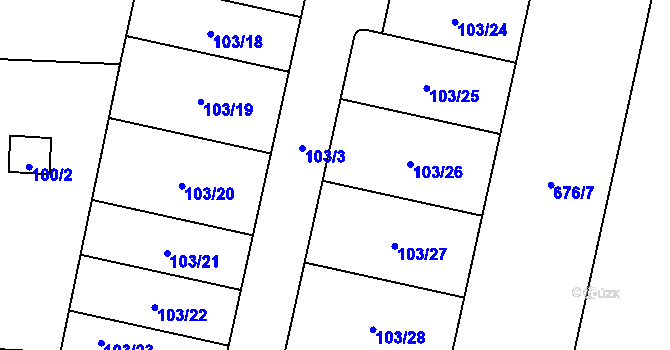 Parcela st. 676/11 v KÚ Kobylnice u Brna, Katastrální mapa