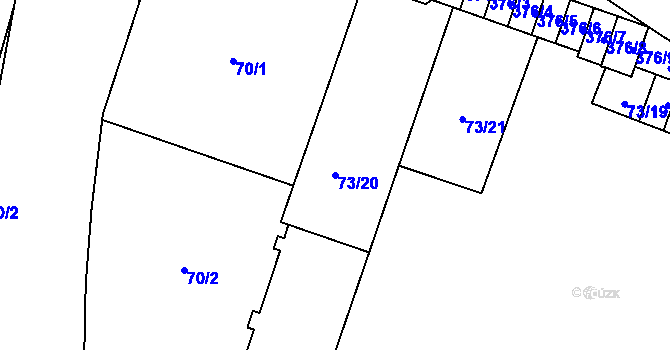 Parcela st. 73/20 v KÚ Kobylnice u Brna, Katastrální mapa