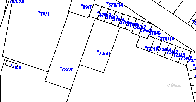 Parcela st. 73/21 v KÚ Kobylnice u Brna, Katastrální mapa