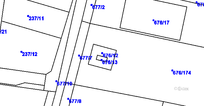 Parcela st. 676/12 v KÚ Kobylnice u Brna, Katastrální mapa