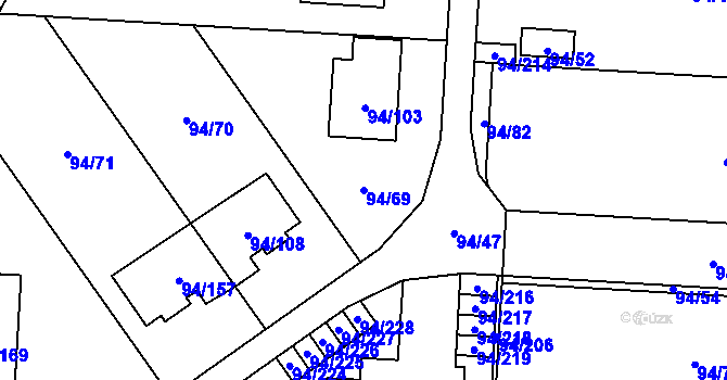 Parcela st. 94/69 v KÚ Kobylnice u Brna, Katastrální mapa