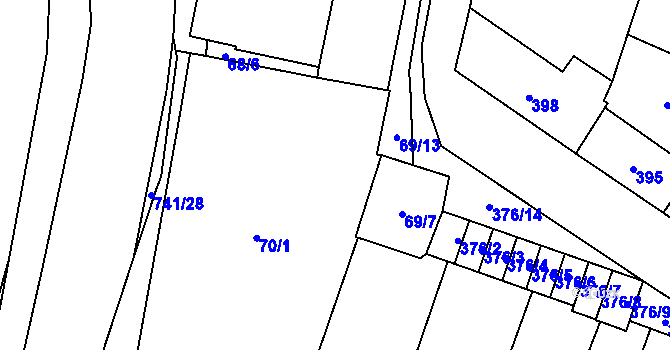 Parcela st. 69/12 v KÚ Kobylnice u Brna, Katastrální mapa