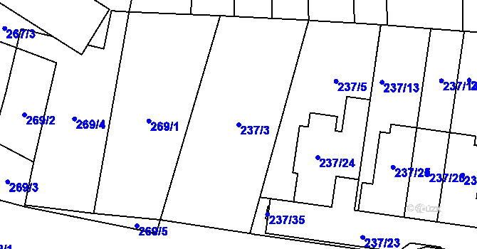 Parcela st. 237/3 v KÚ Kobylnice u Brna, Katastrální mapa