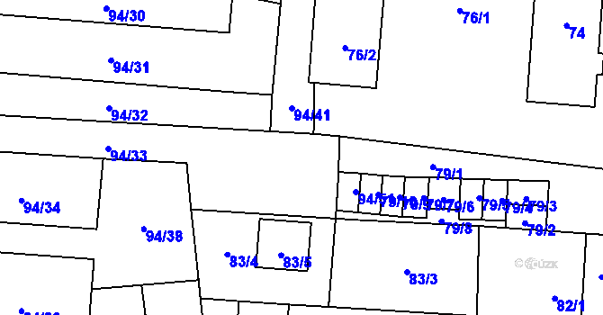 Parcela st. 94/143 v KÚ Kobylnice u Brna, Katastrální mapa