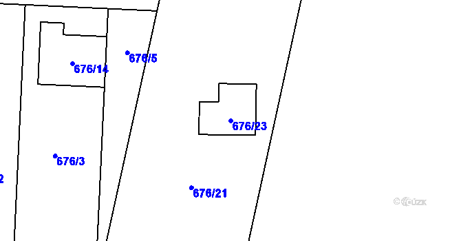 Parcela st. 676/23 v KÚ Kobylnice u Brna, Katastrální mapa