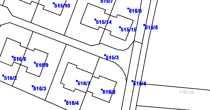 Parcela st. 515/3 v KÚ Kobylnice u Brna, Katastrální mapa