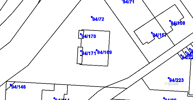 Parcela st. 94/169 v KÚ Kobylnice u Brna, Katastrální mapa