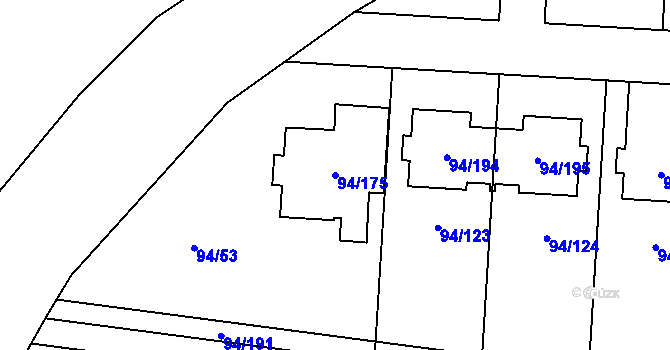 Parcela st. 94/175 v KÚ Kobylnice u Brna, Katastrální mapa
