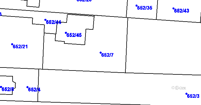 Parcela st. 652/7 v KÚ Kobylnice u Brna, Katastrální mapa