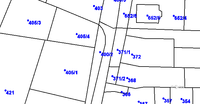 Parcela st. 400/2 v KÚ Kobylnice u Brna, Katastrální mapa