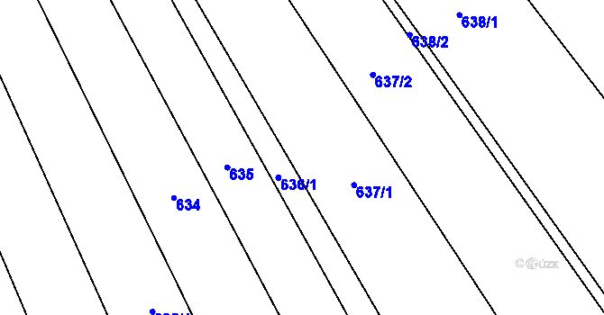 Parcela st. 636/2 v KÚ Kobylnice u Brna, Katastrální mapa