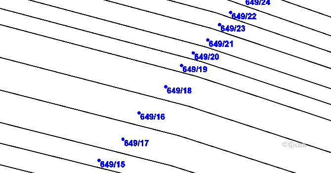 Parcela st. 649/18 v KÚ Kobylnice u Brna, Katastrální mapa