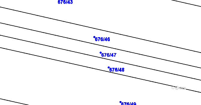 Parcela st. 676/47 v KÚ Kobylnice u Brna, Katastrální mapa